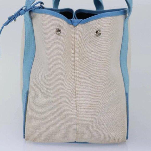 BALENCIAGA Navy Cabas S Hand Bag Canvas Blue Gray 339933 Auth ac3029V - Picture 9 of 16